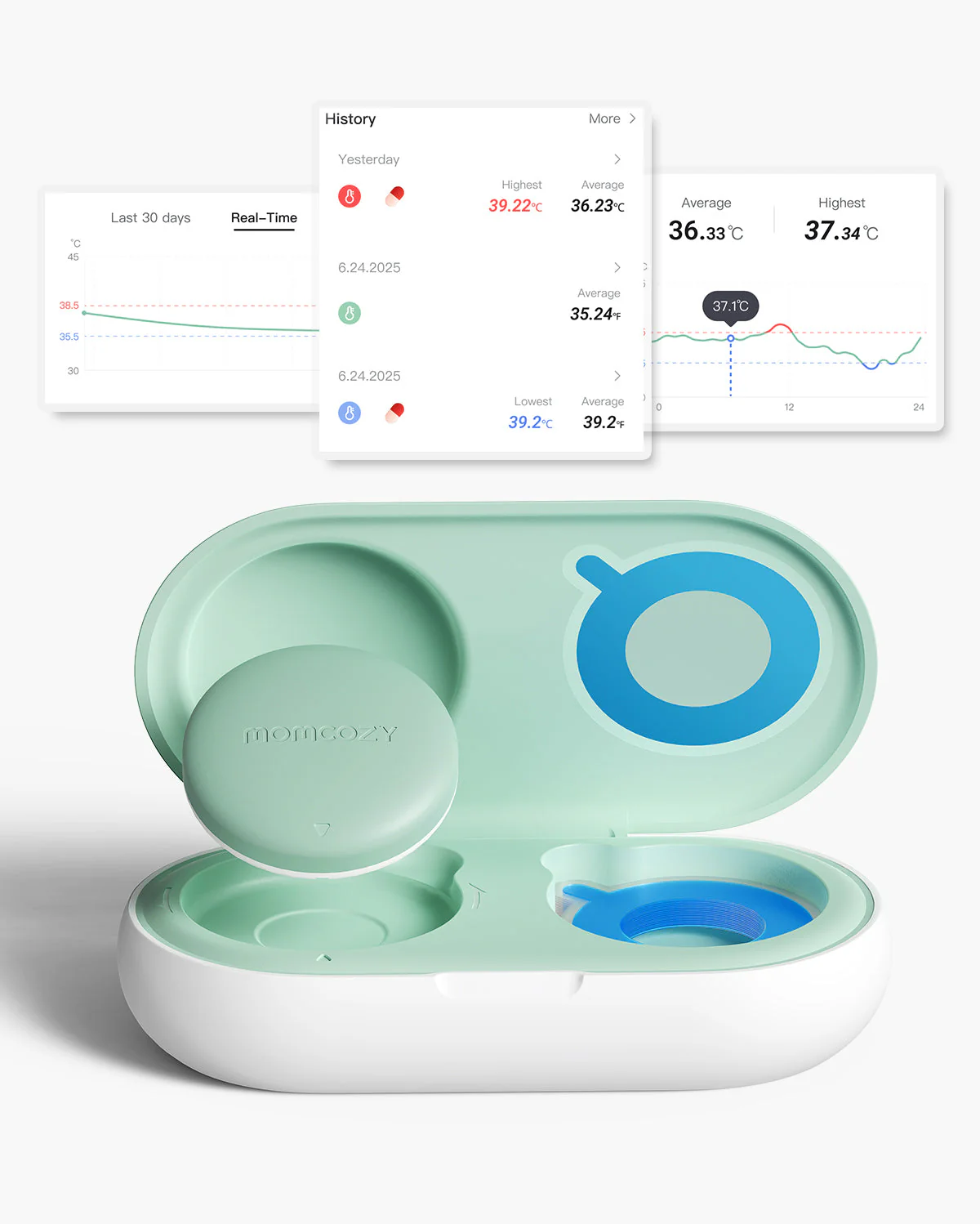 Thermomètre Bébé Intelligent Momcozy – Précision de Qualité Médicale & Suivi en Temps Réel via l’Application - Image 12