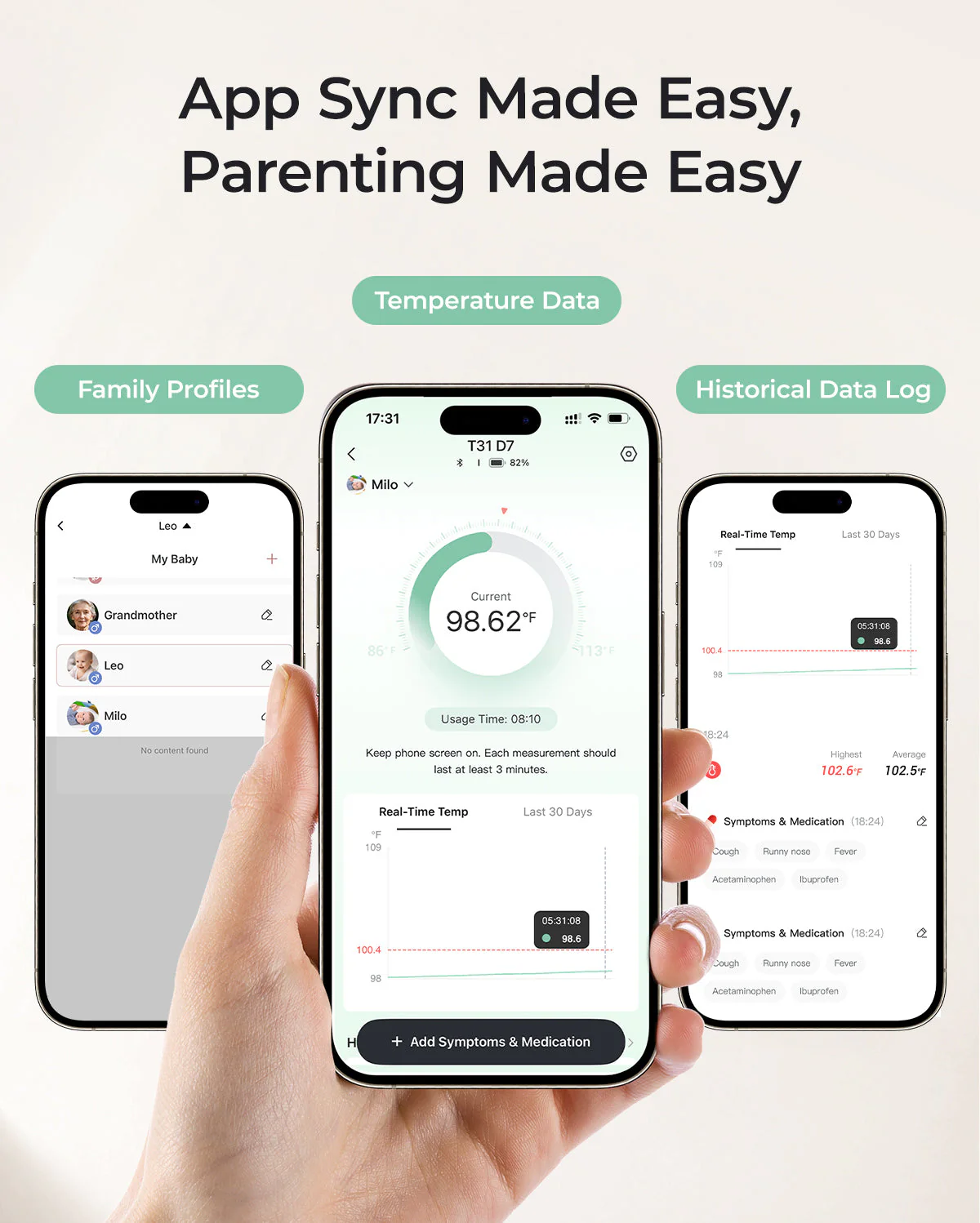Thermomètre Bébé Intelligent Momcozy – Précision de Qualité Médicale & Suivi en Temps Réel via l’Application - Image 3