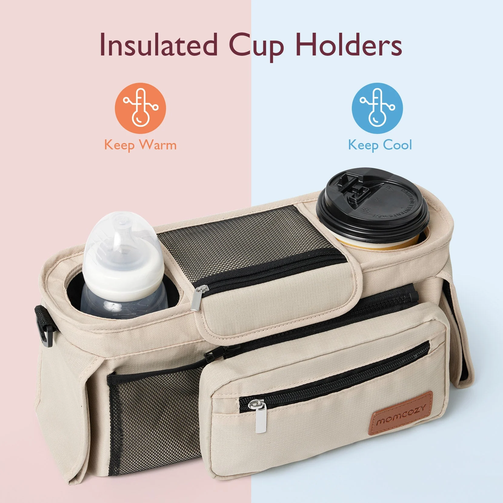 Organisateur de Poussette Momcozy – Porte-gobelet Tout-en-Un et pour Poussettes d’Animaux - Image 4