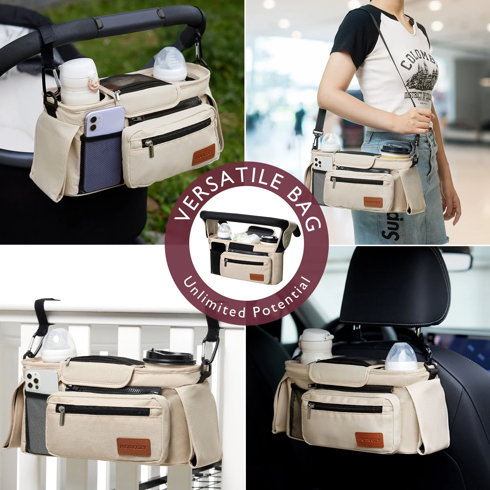 Organisateur de Poussette Momcozy – Porte-gobelet Tout-en-Un et pour Poussettes d’Animaux - Image 6
