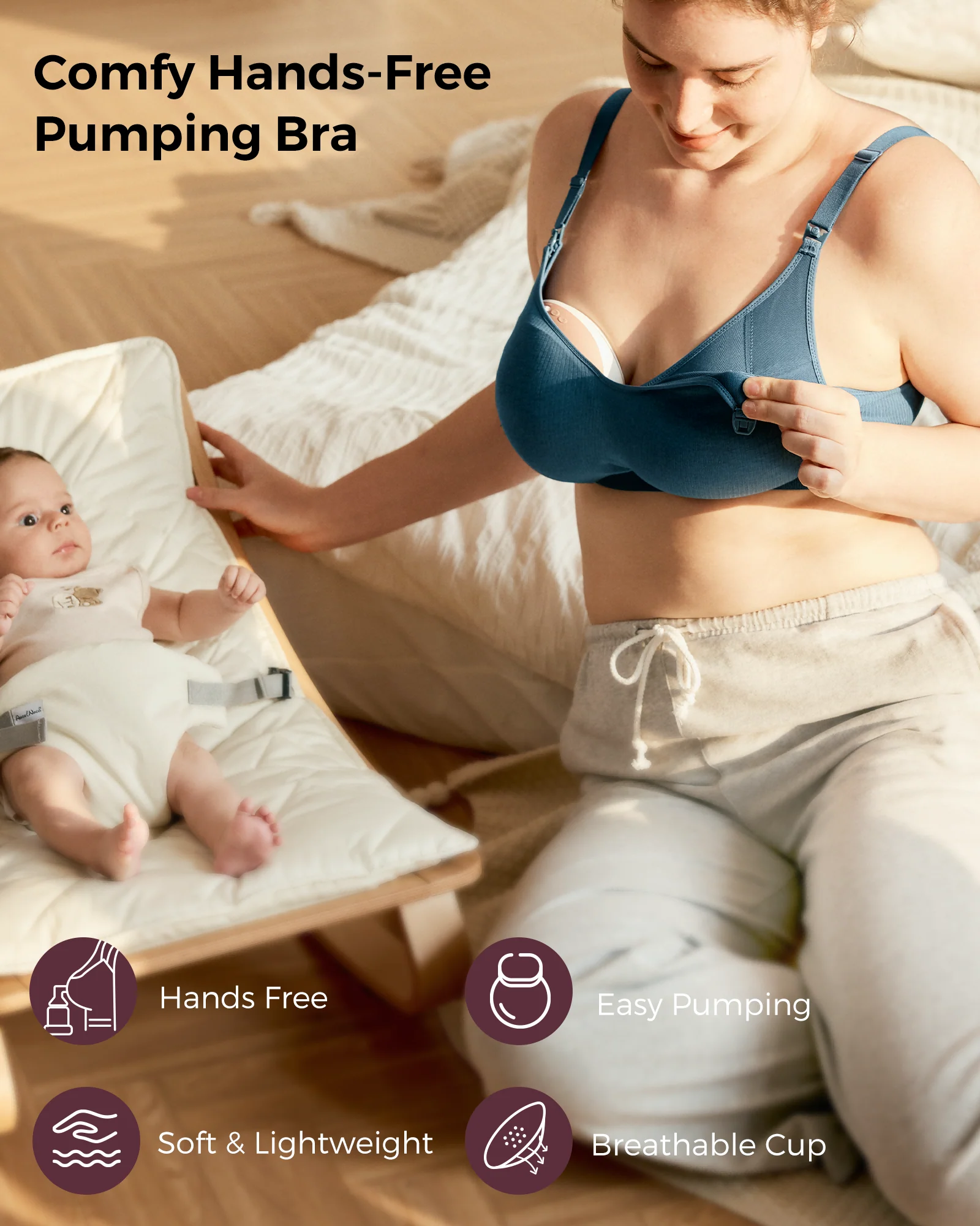 Soutien-gorge de tirage sans fil et sans coutures en tissu Tencel™ Momcozy - Image 28