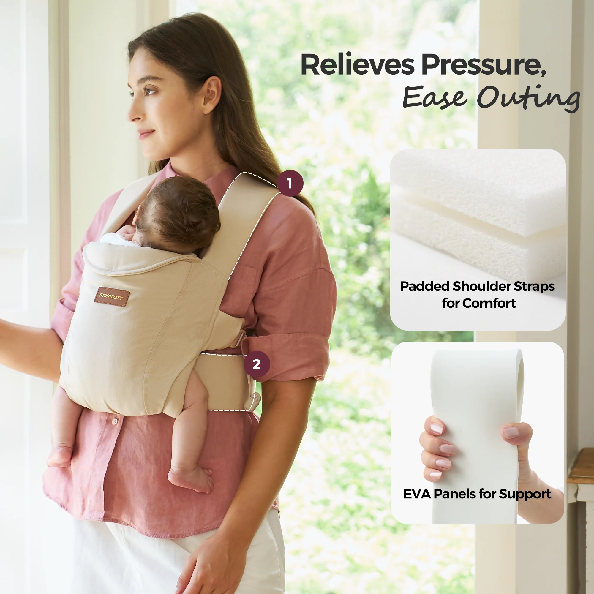 Porte-bébé nouveau-né Momcozy WeeSnug (0–3 mois) - Image 15