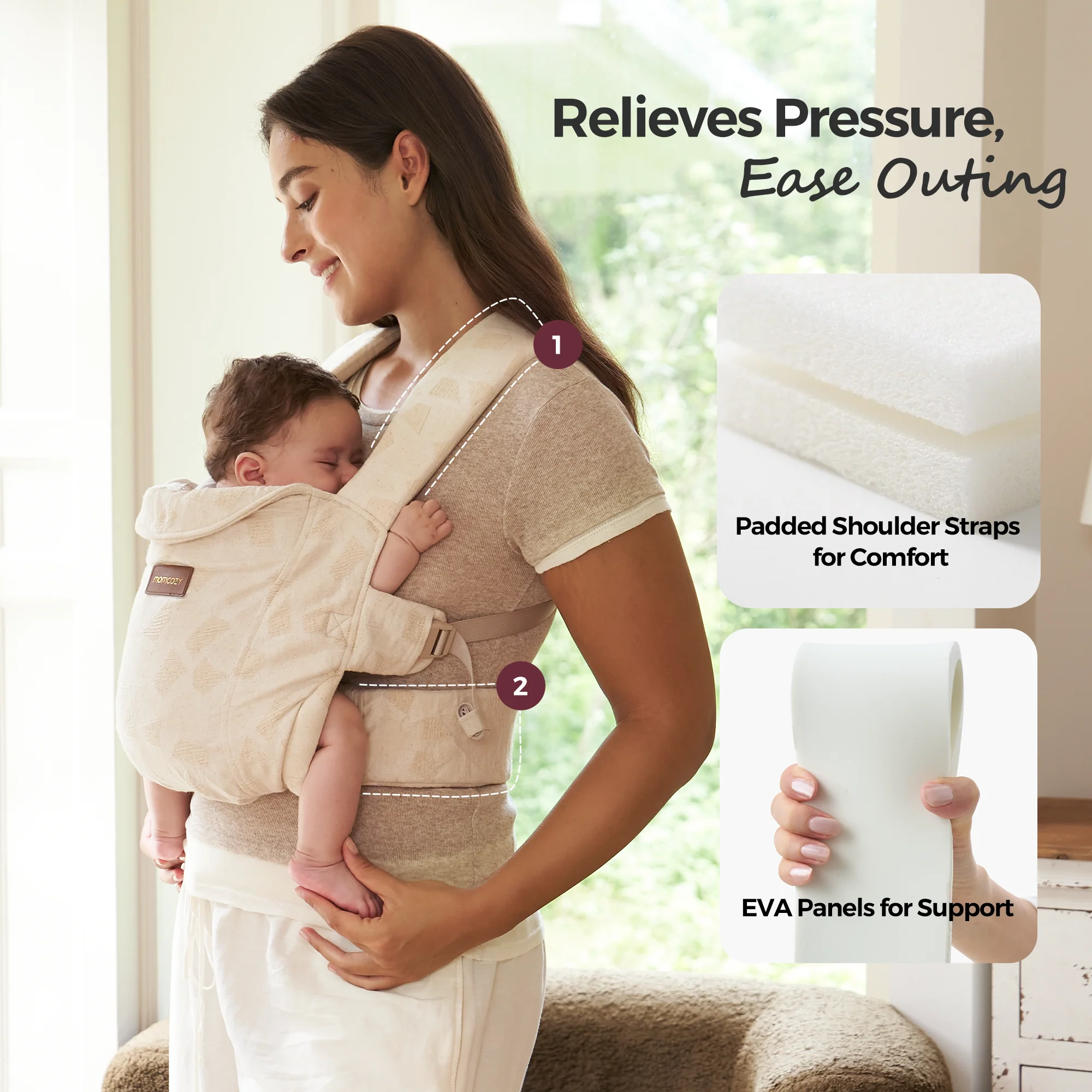 Porte-bébé nouveau-né Momcozy WeeSnug (0–3 mois) - Image 23