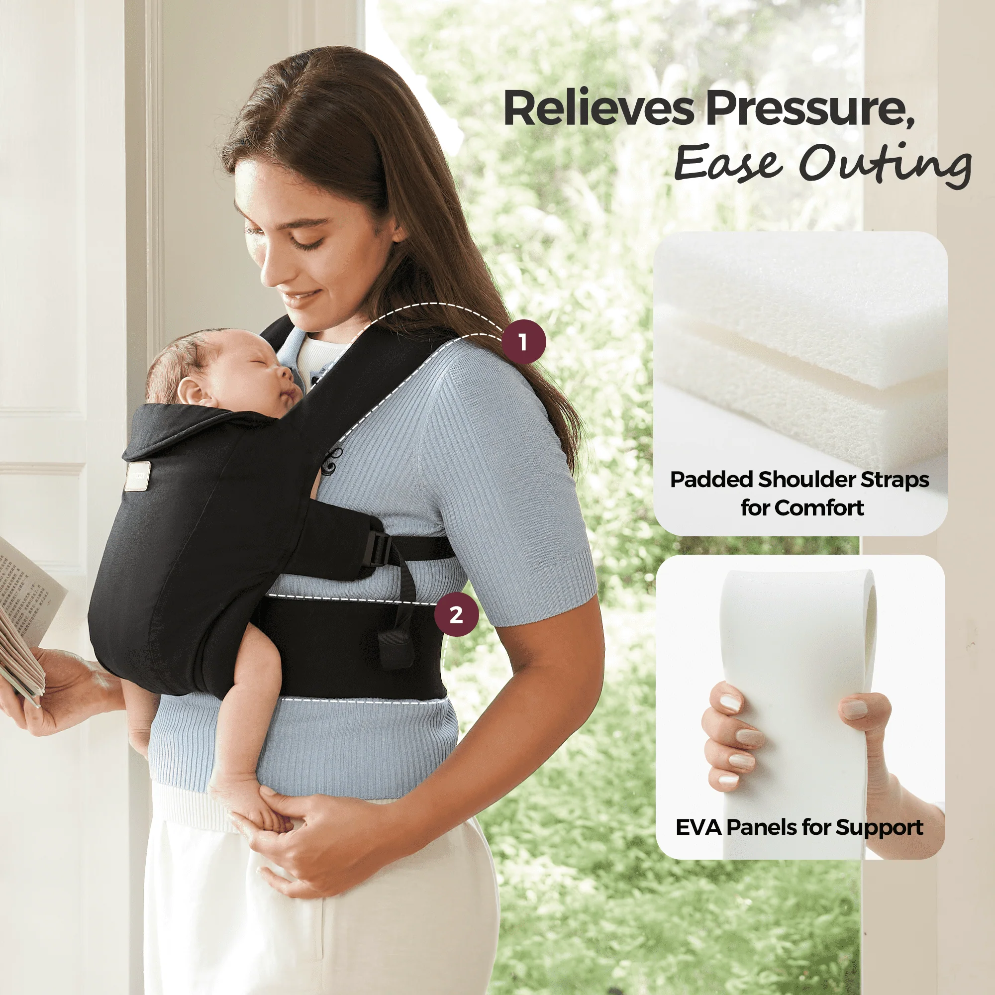 Porte-bébé nouveau-né Momcozy WeeSnug (0–3 mois) - Image 6