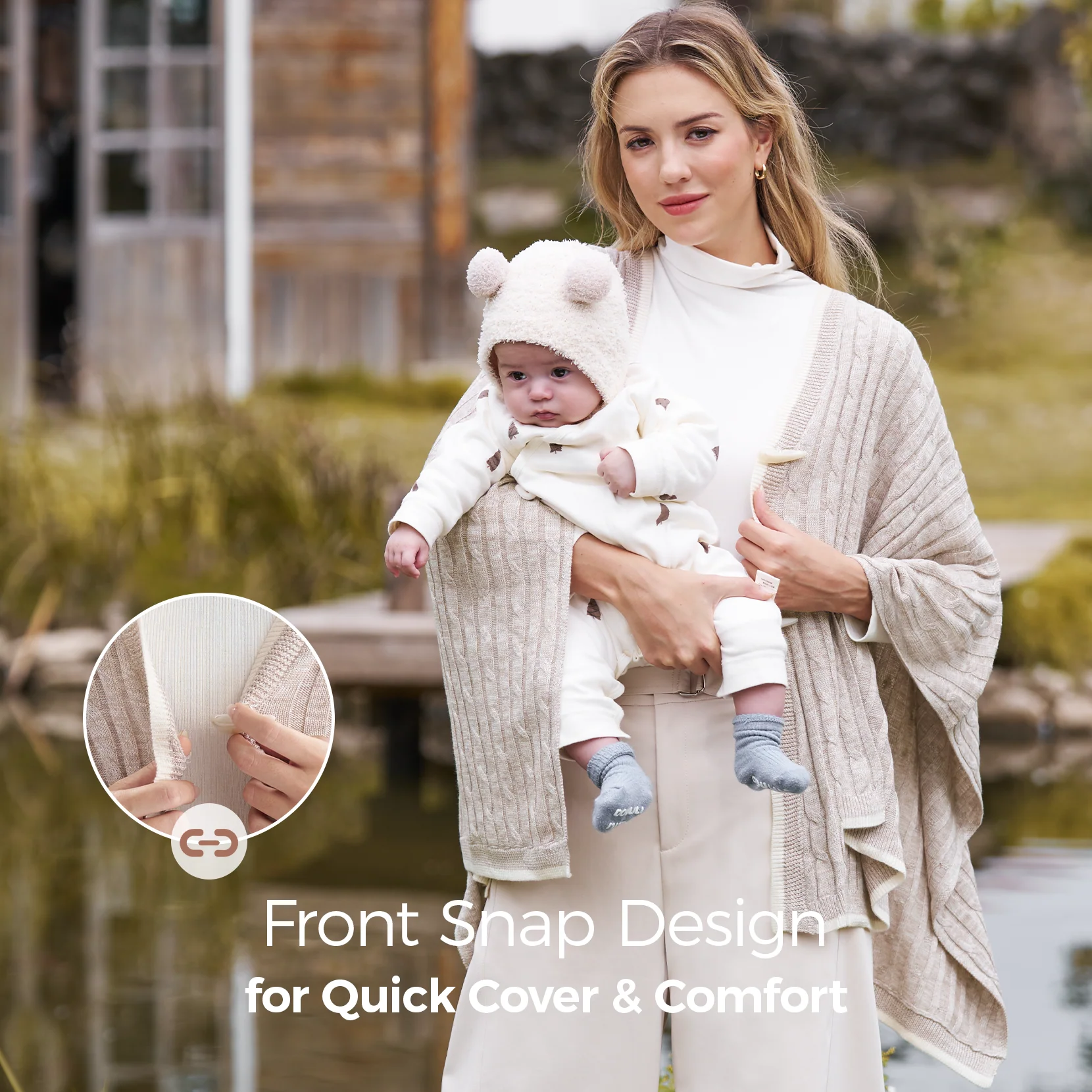 Couverture d’allaitement Momcozy en mélange de laine - Image 12