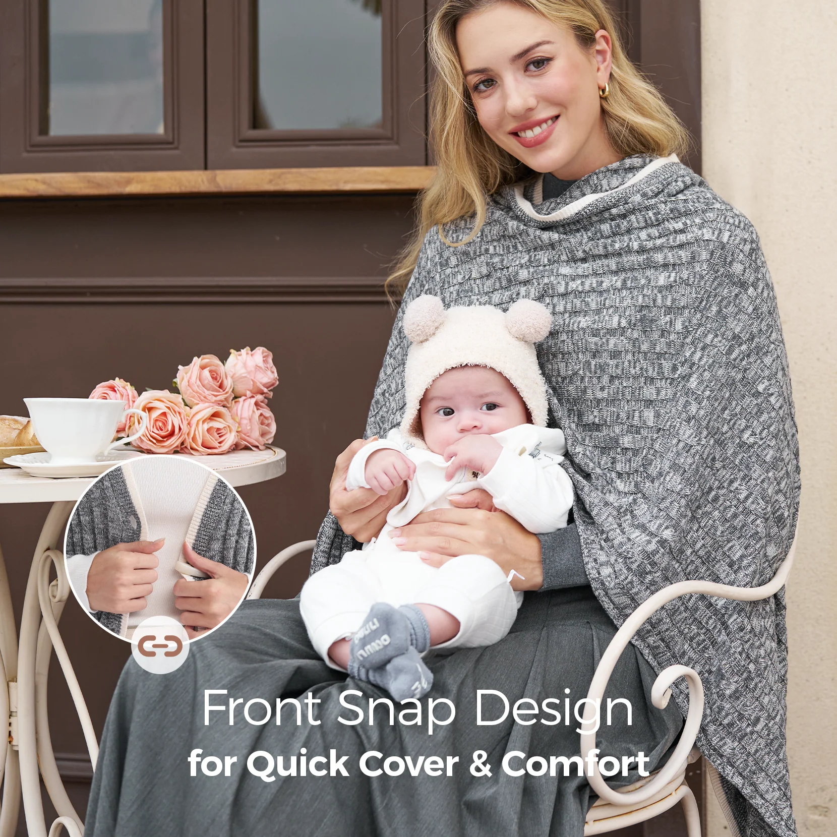 Couverture d’allaitement Momcozy en mélange de laine - Image 3