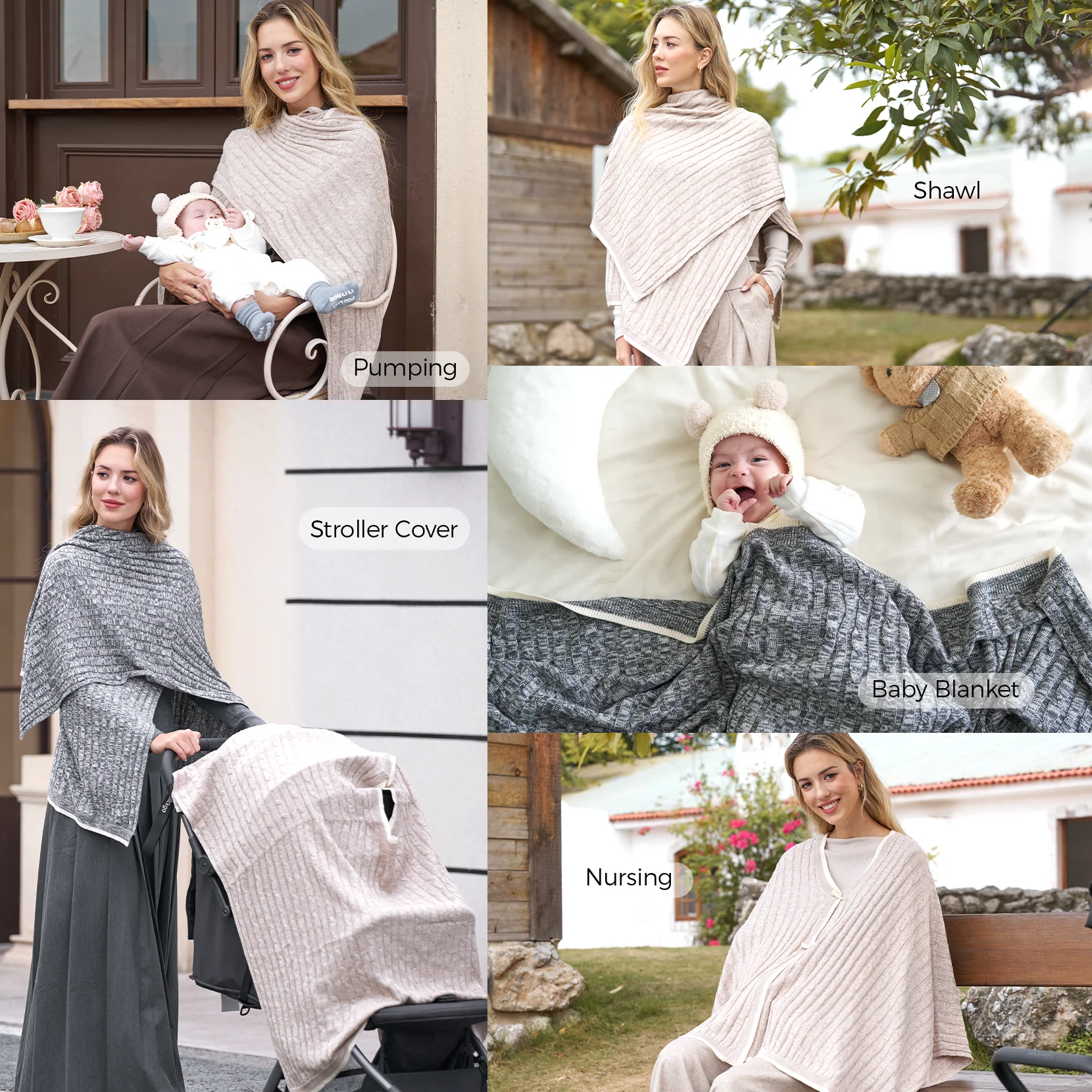 Couverture d’allaitement Momcozy en mélange de laine - Image 4
