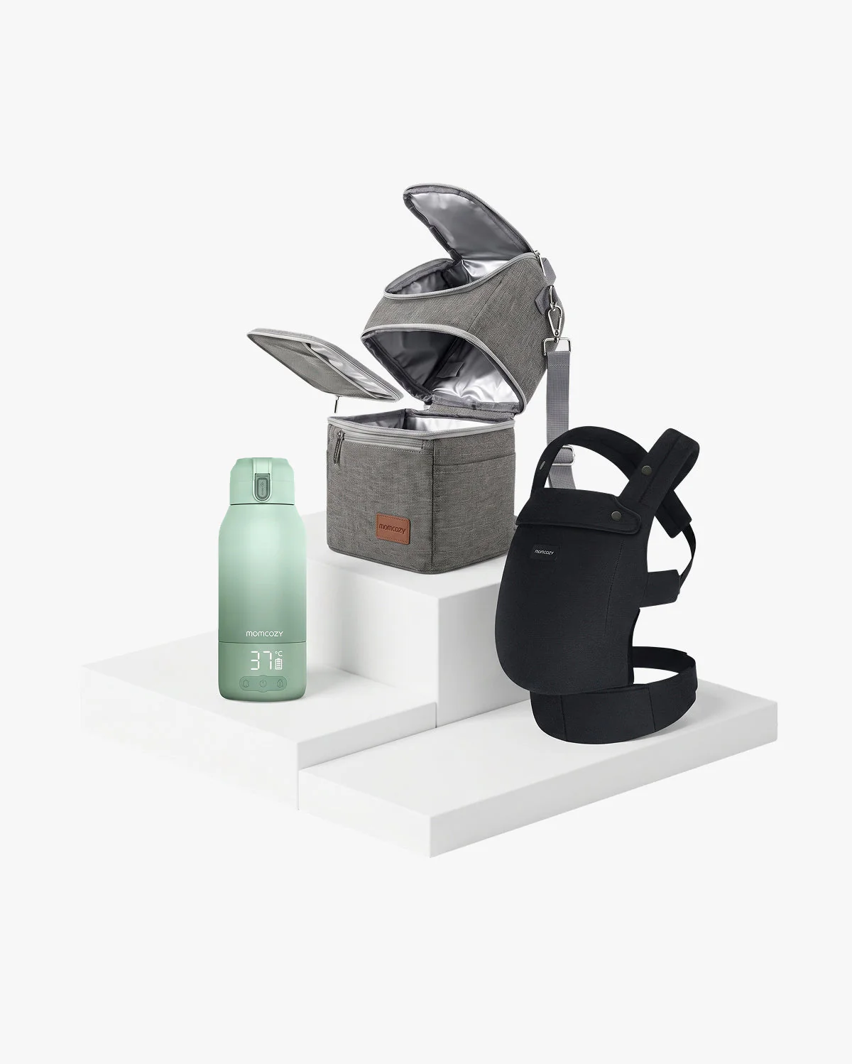 Pack Déplacements : Porte-bébé PureHug + Sac isotherme pour lait maternel + Chauffe-biberon