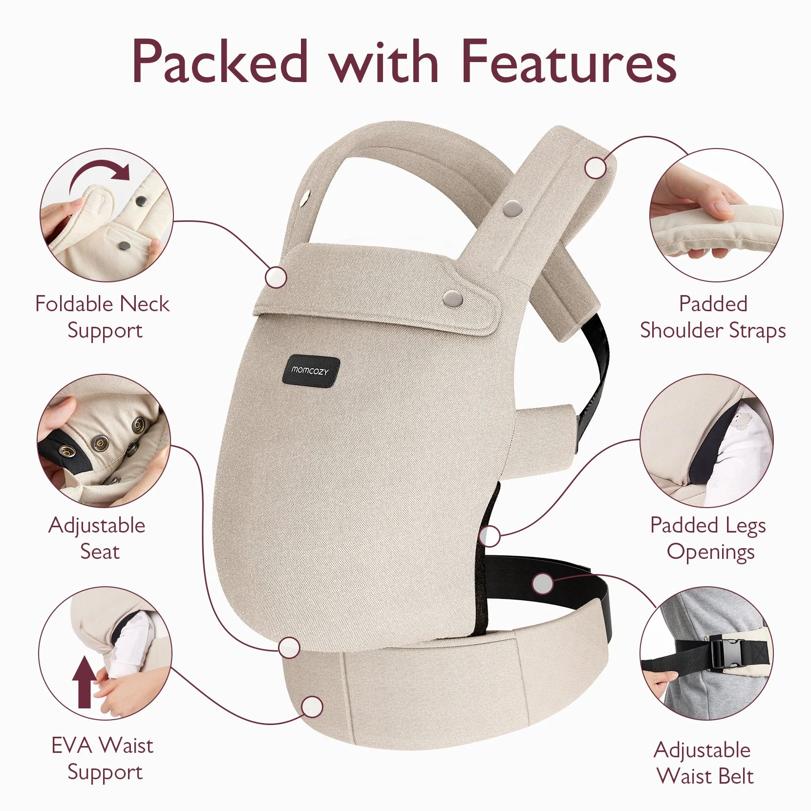 Porte-bébé Momcozy PureHug - Ergonomique, confortable & léger - Image 37
