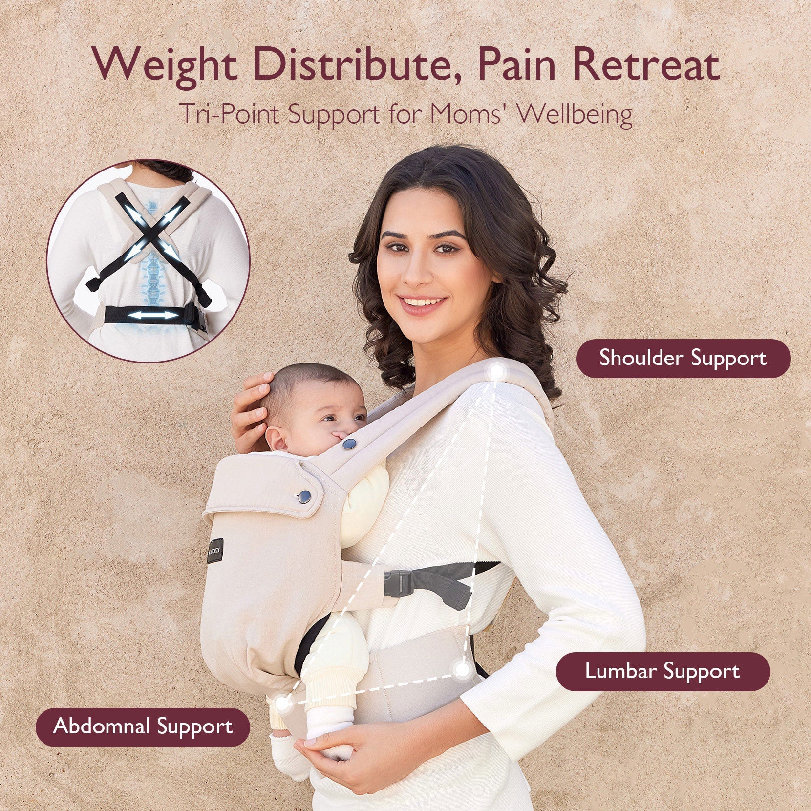 Porte-bébé Momcozy PureHug - Ergonomique, confortable & léger - Image 28
