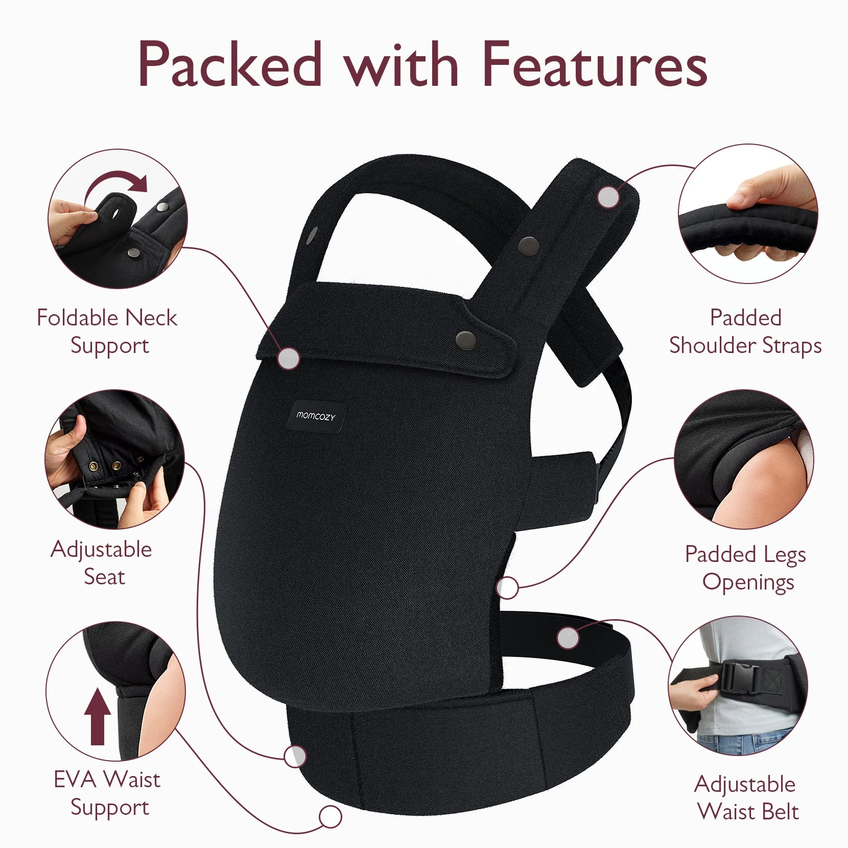 Porte-bébé Momcozy PureHug - Ergonomique, confortable & léger - Image 49