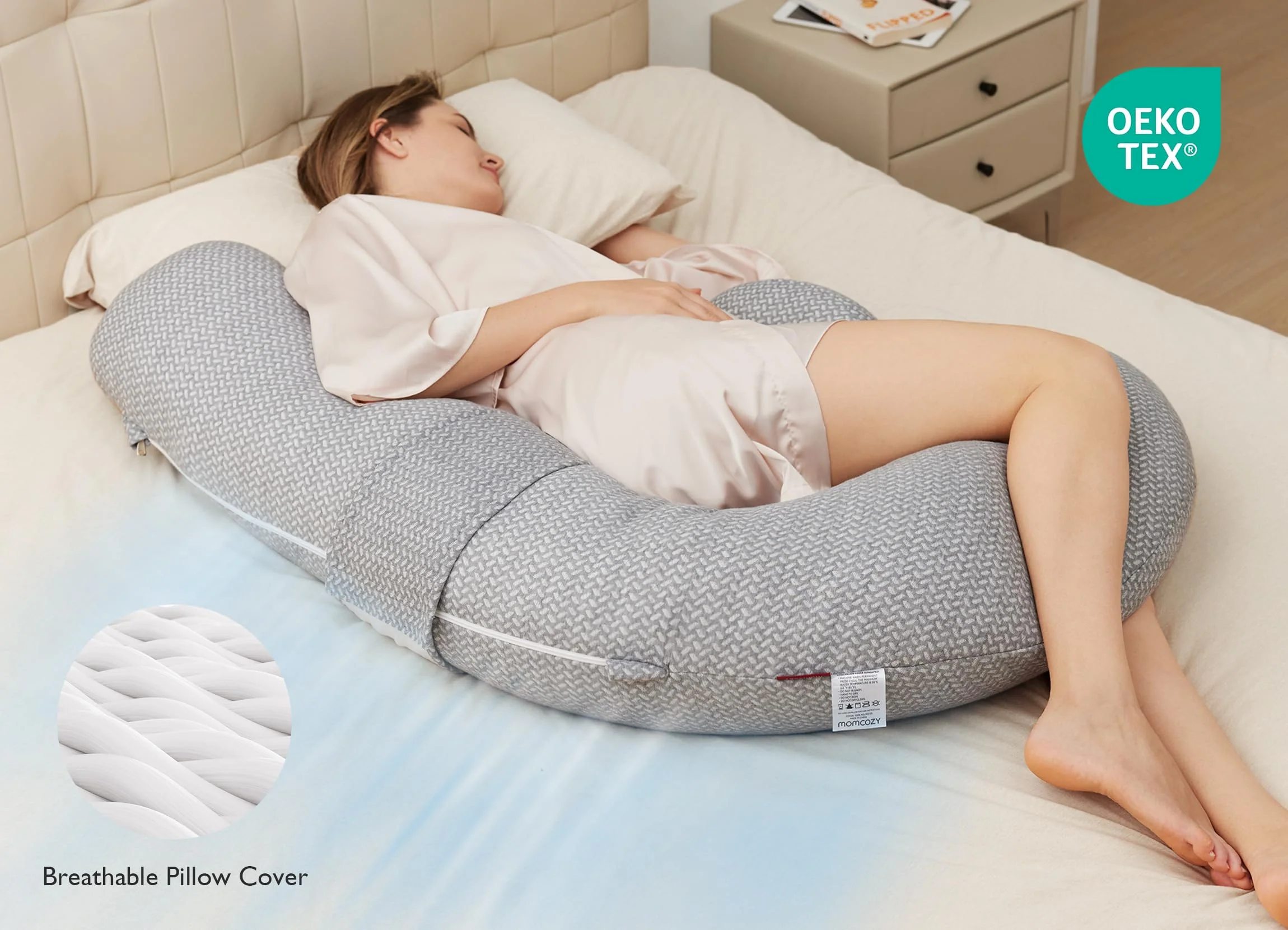 Original F Shaped Pregnancy Pillows with Adjustable Wedge Pillow (Oreiller de grossesse en forme de F réglable) - Image 17