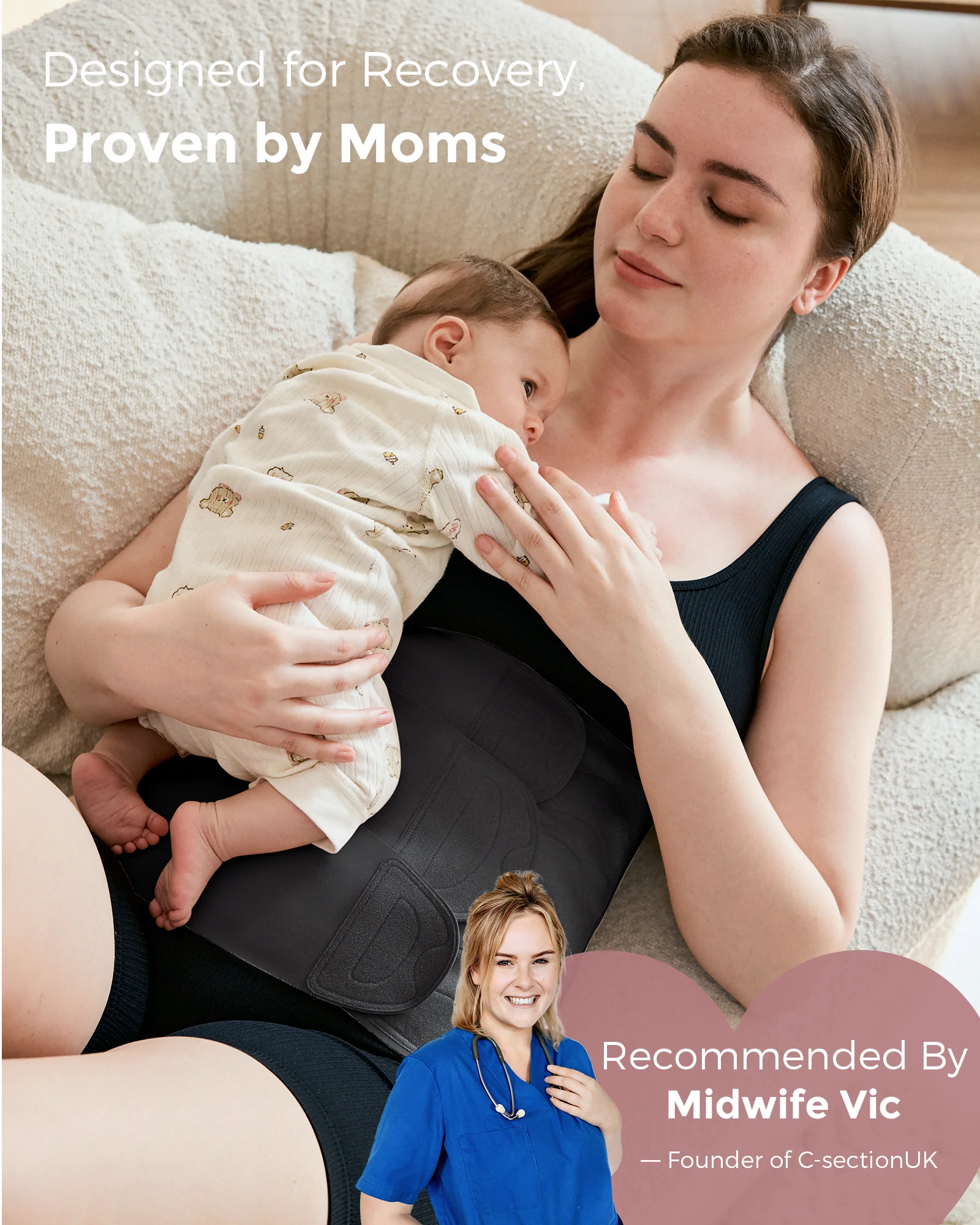 Pack Récupération Post-Partum : Ceinture de maintien Ergonest et ceinture abdominale post-partum Petite - Image 10
