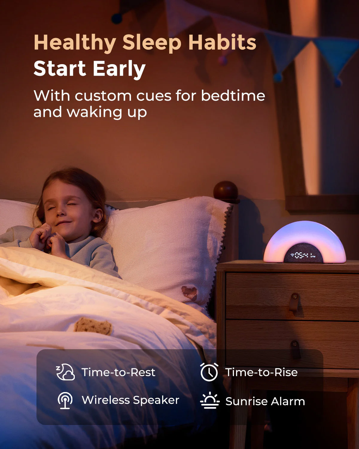 DreamSync™ Machine à sons portable Momcozy pour bébé – Bruit blanc, berceuses & lumière arc-en-ciel avec contrôle App - Image 8