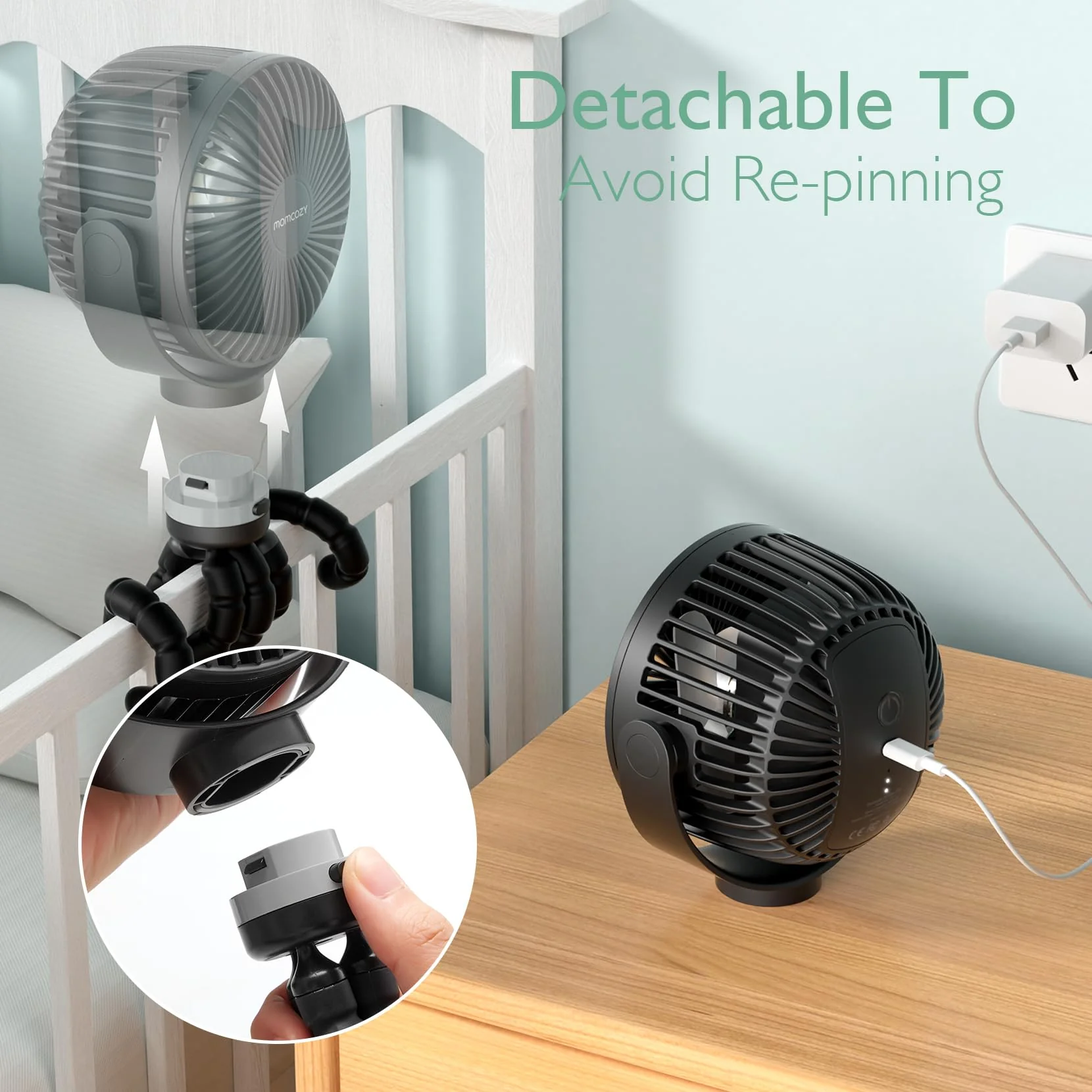 Ventilateur de poche USB rechargeable pour le voyage - Image 11
