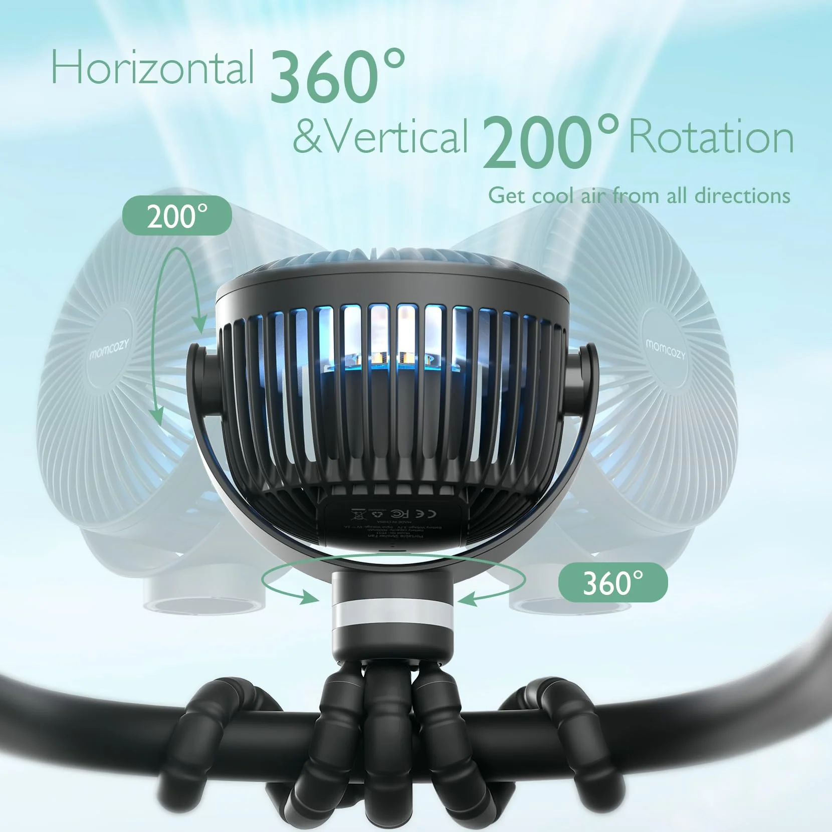 Ventilateur de poche USB rechargeable pour le voyage - Image 12
