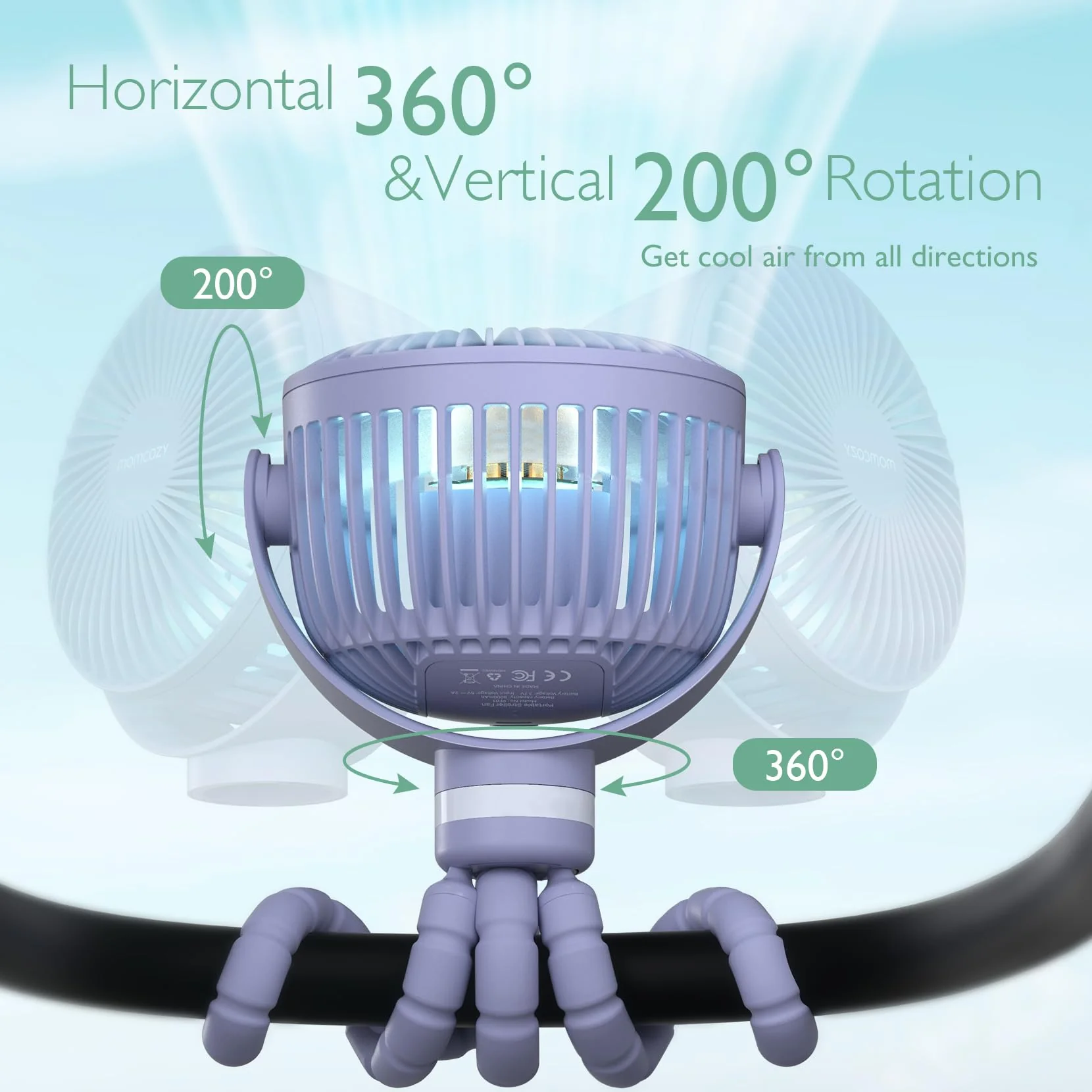 Ventilateur de poche USB rechargeable pour le voyage - Image 20