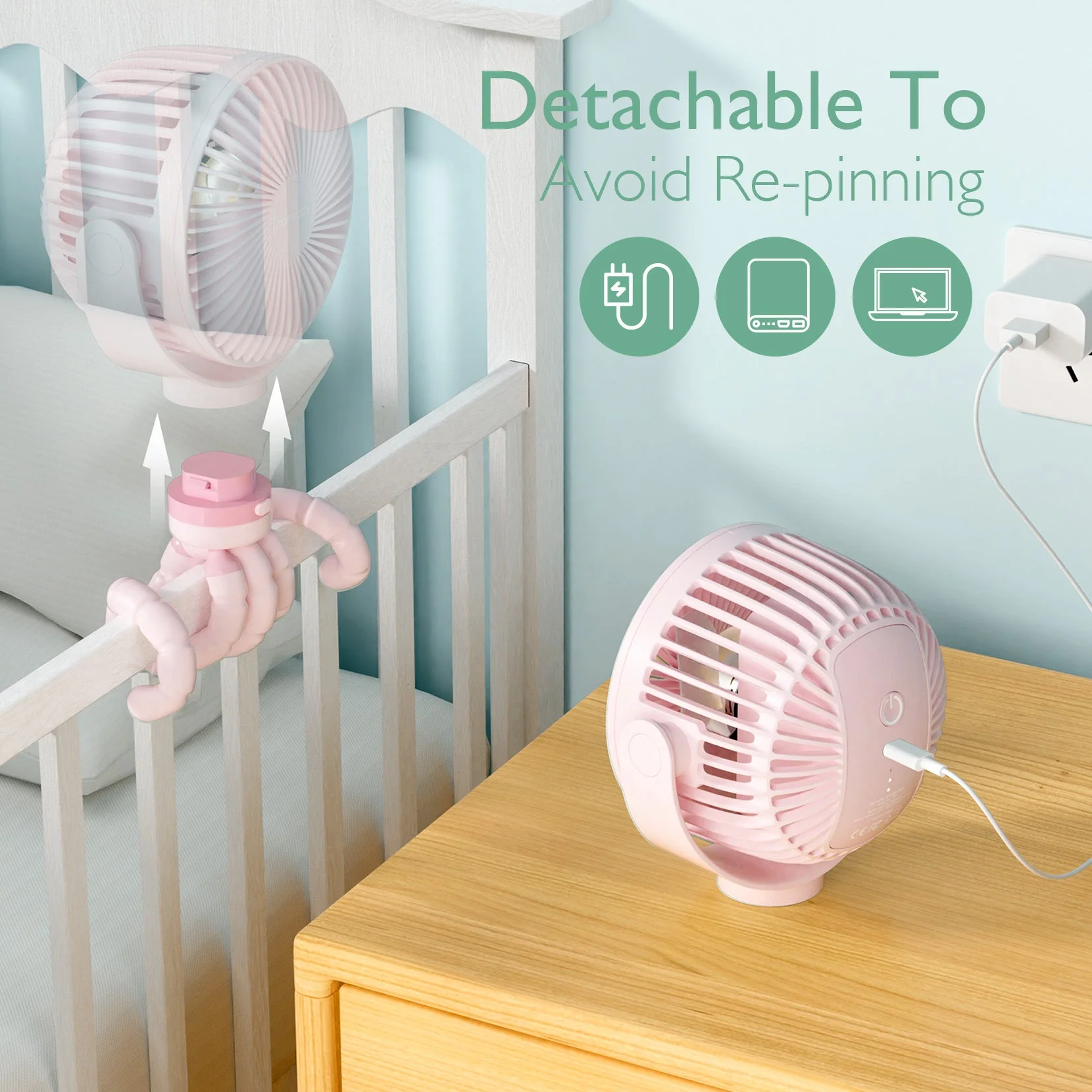 Ventilateur de poche USB rechargeable pour le voyage - Image 28