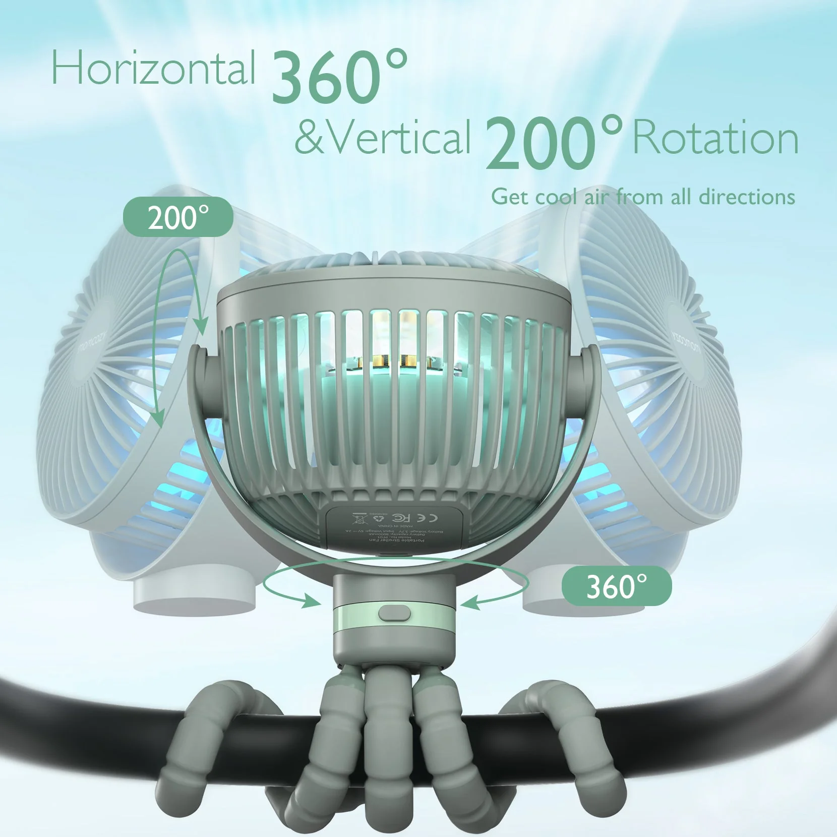 Ventilateur de poche USB rechargeable pour le voyage - Image 33