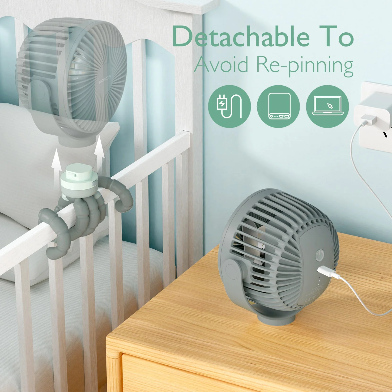 Ventilateur de poche USB rechargeable pour le voyage - Image 36