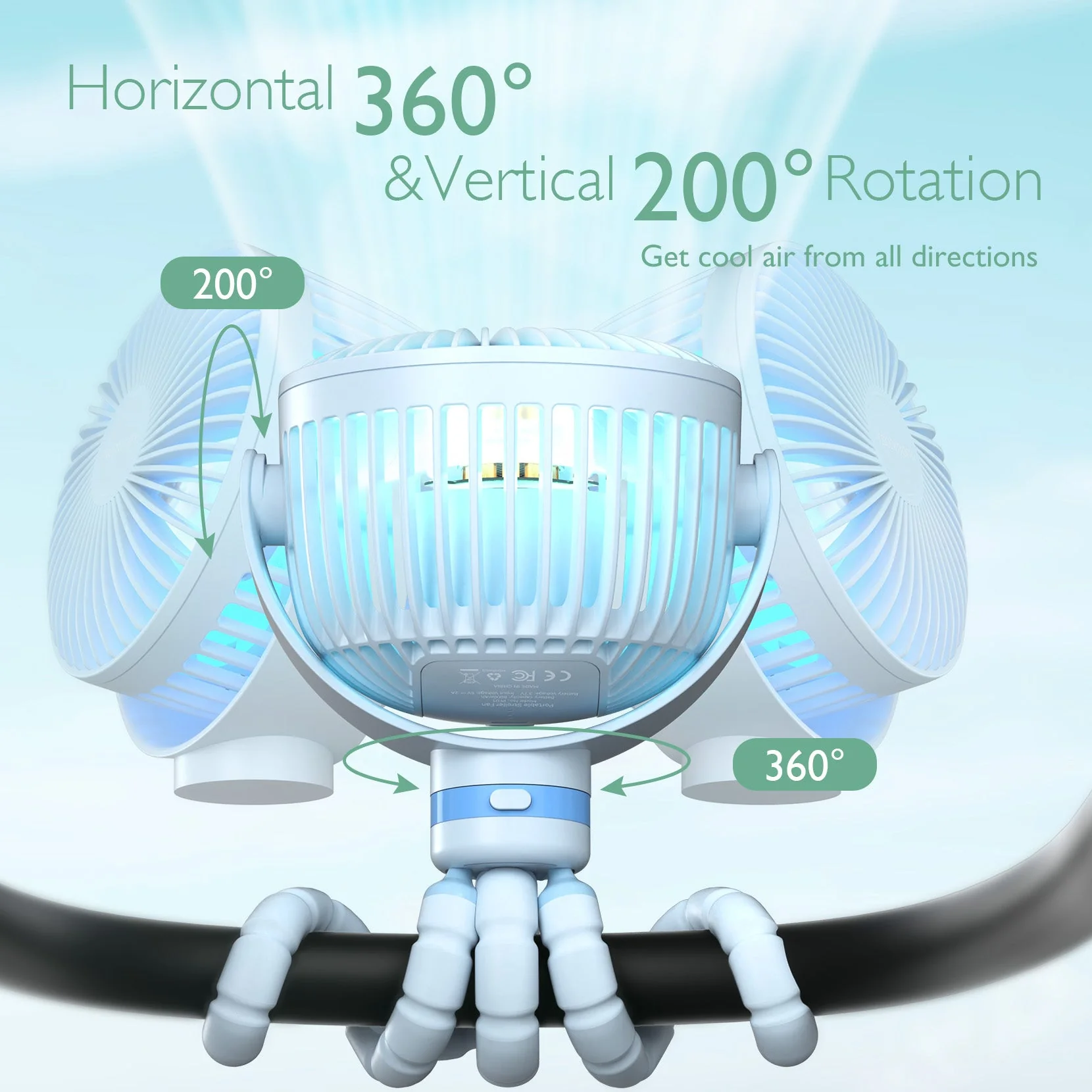 Ventilateur de poche USB rechargeable pour le voyage - Image 40