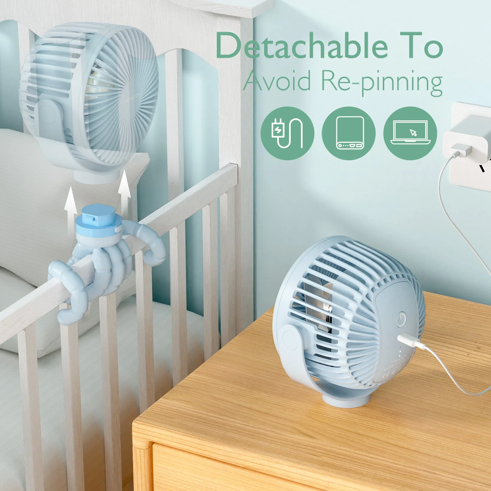 Ventilateur de poche USB rechargeable pour le voyage - Image 42
