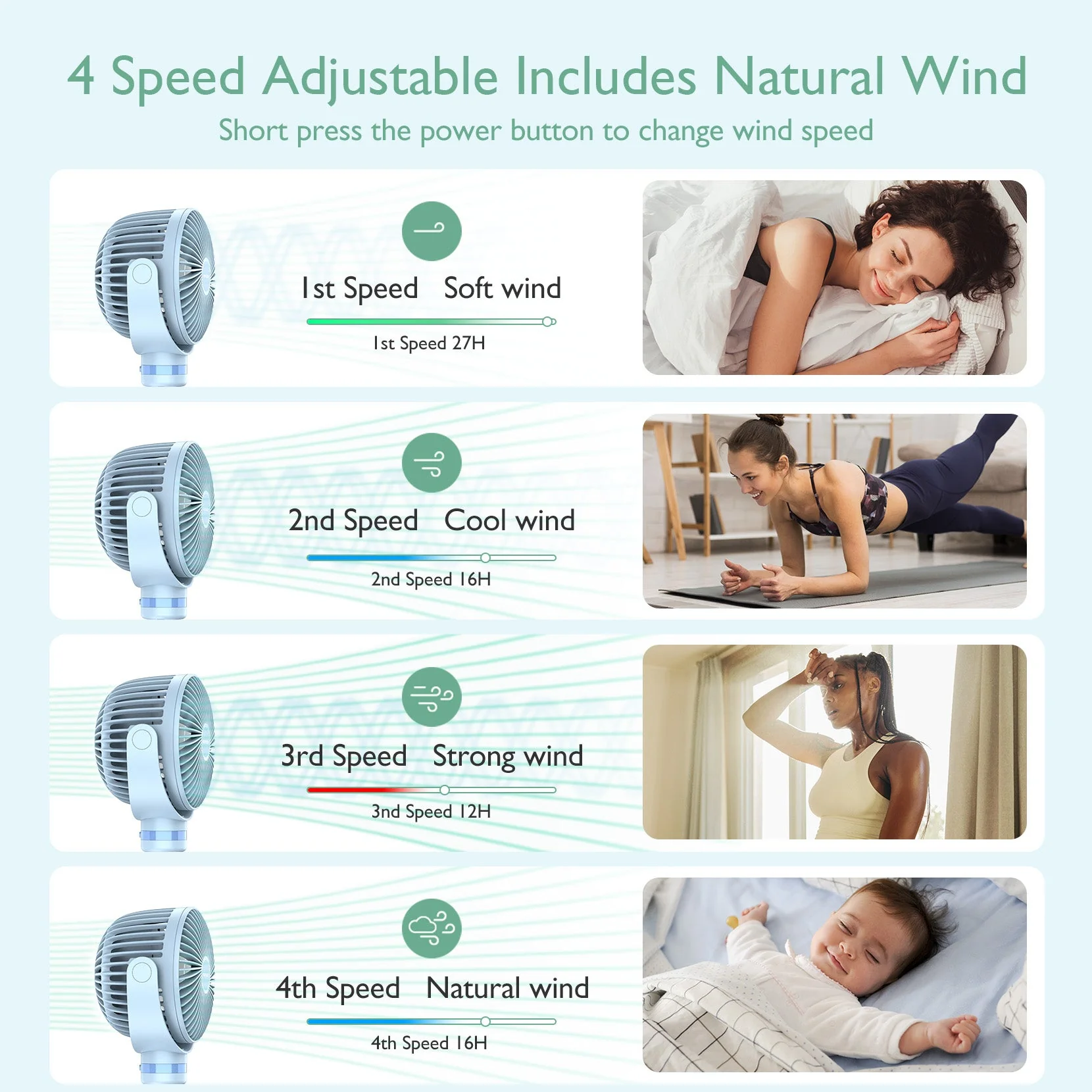 Ventilateur de poche USB rechargeable pour le voyage - Image 45